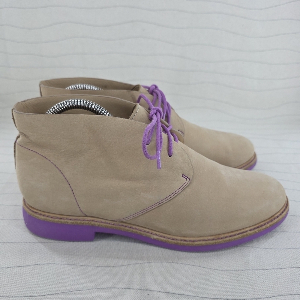 Cole Haan Womens Lunagrand Tan Leather Chukka Ankle Boots Shoes Size 8.5B